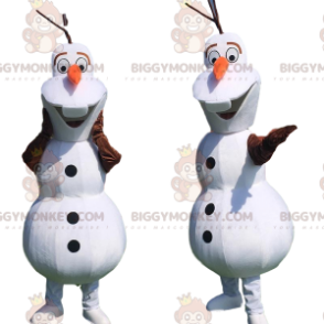 BIGGYMONKEY™ Mascot Costume of Olaf, Famous Cartoon Snowman –