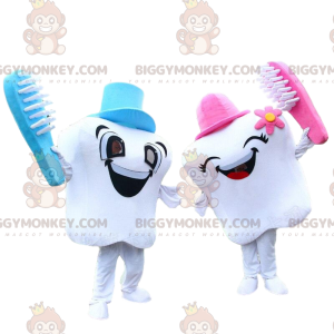 2 BIGGYMONKEY™s mascota de dientes blancos, pareja de dientes