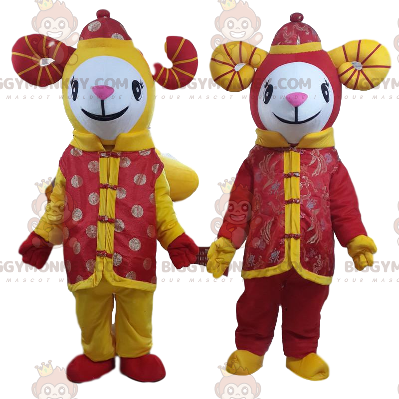 2 BIGGYMONKEY™s Festive Sheep Mascot, trajes de cabra con