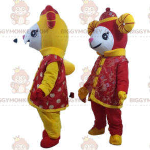 Duo de mascottes BIGGYMONKEY™ de moutons festifs, costumes de