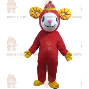 Costume da mascotte BIGGYMONKEY™ da capra rossa, costume da