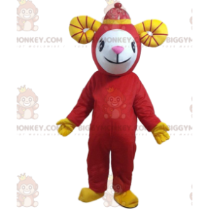 Fantasia de mascote de cabra vermelha BIGGYMONKEY™, fantasia de