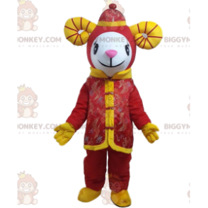 Costume da mascotte BIGGYMONKEY™ da capra rossa, costume da