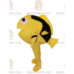 Στολή μασκότ BIGGYMONKEY™ κίτρινο και μαύρο ψάρι, στολή Dory -