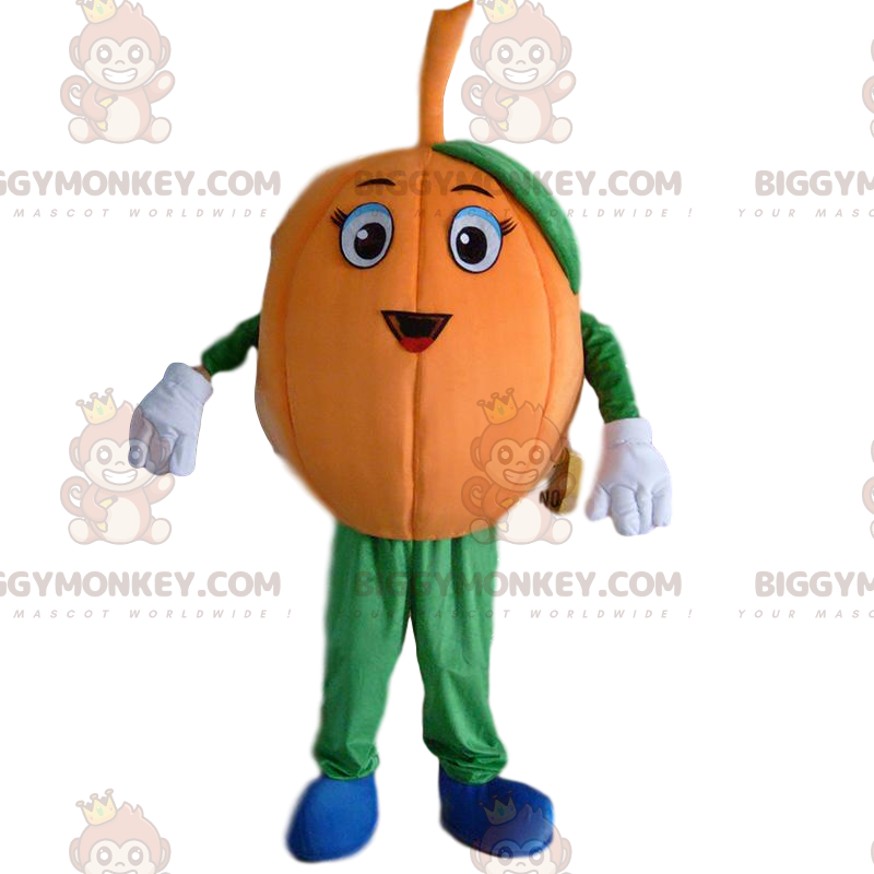 Riesenkürbis-BIGGYMONKEY™-Maskottchen-Kostüm, orangefarbenes