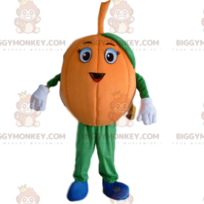 Riesenkürbis-BIGGYMONKEY™-Maskottchen-Kostüm, orangefarbenes