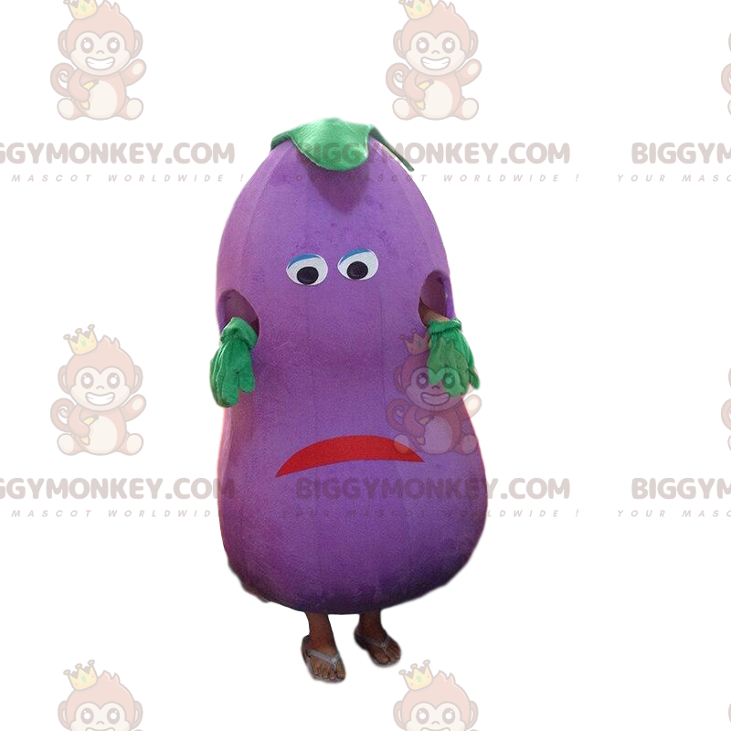 Giant Eggplant BIGGYMONKEY™ Mascot Costume, Purple Vegetable