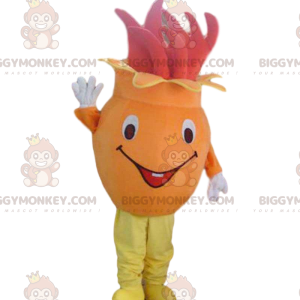 Orange og rød blomst BIGGYMONKEY™ maskotkostume, frugt- og