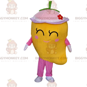 Giant Mango BIGGYMONKEY™ mascottekostuum, geel exotisch