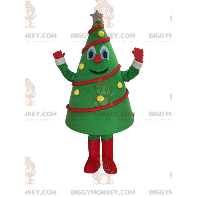 Costume da mascotte BIGGYMONKEY™ con albero verde decorato