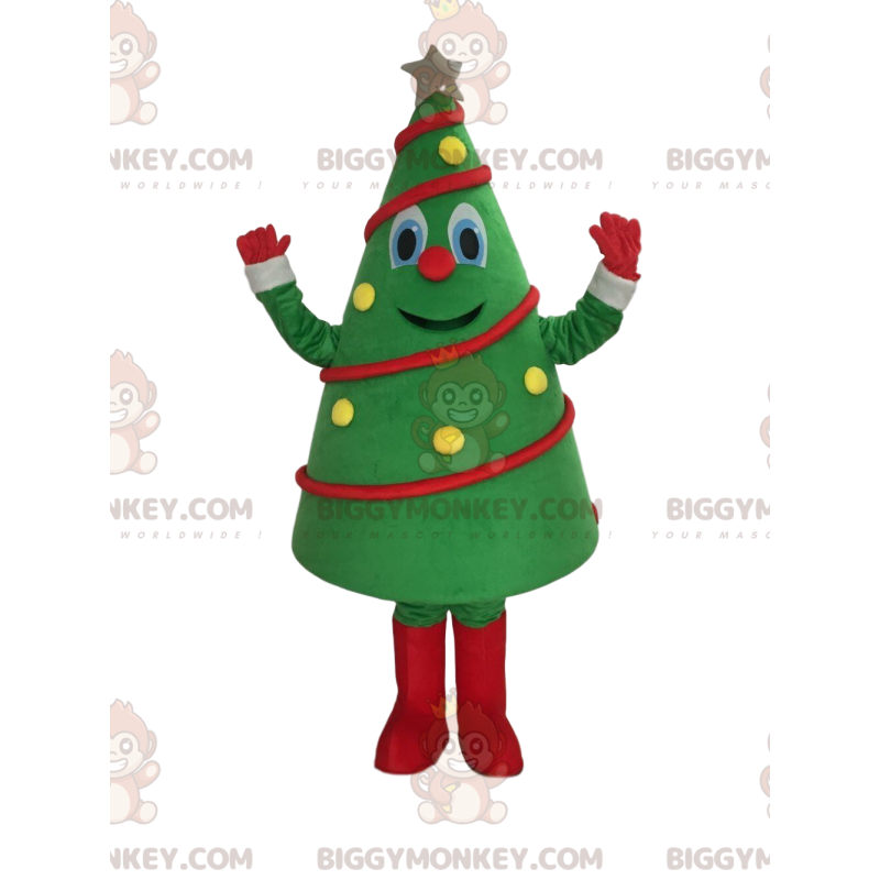 Festive Decorated Green Tree BIGGYMONKEY™ Mascot Costume