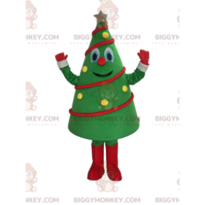 Fantasia de mascote de árvore verde decorada festiva