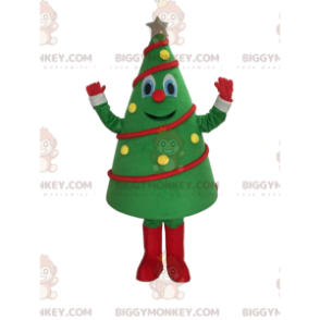 Festligt dekoreret grønt træ BIGGYMONKEY™ maskotkostume