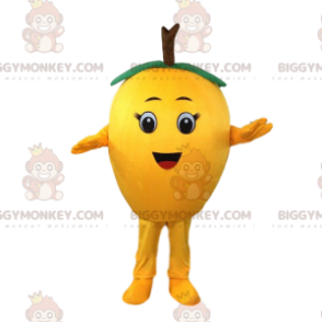 Giant Lemon BIGGYMONKEY™ maskotdräkt, päronkostym, gul frukt -
