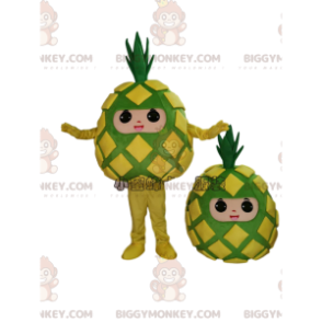 Costume de mascotte BIGGYMONKEY™ d'ananas jaune et vert