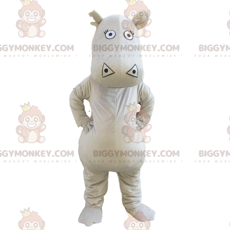 Costume de mascotte BIGGYMONKEY™ d'hippopotame gris, géant et