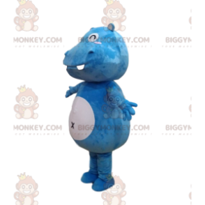 Costume da mascotte BIGGYMONKEY™ da ippopotamo bianco e blu