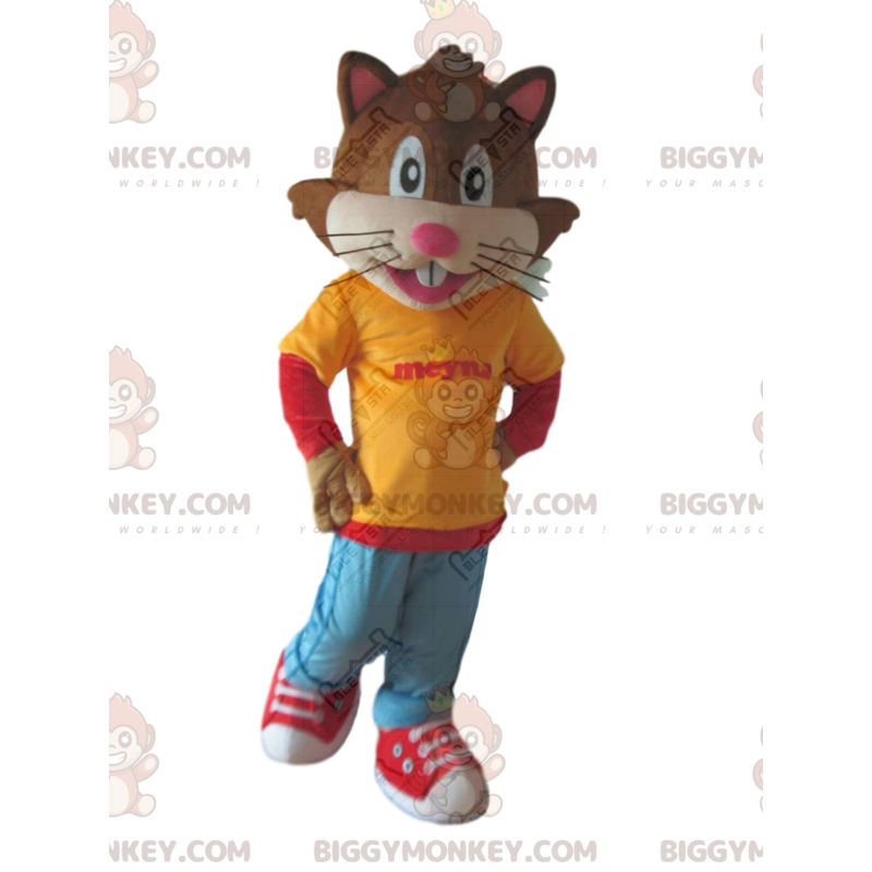 Costume de mascotte BIGGYMONKEY™ de chat habillé en tenue de