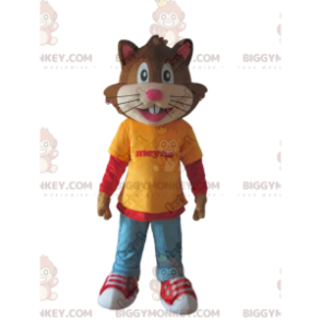 BIGGYMONKEY™ costume mascotte di gatto vestito con abito da