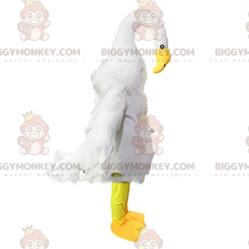 Fantasia de mascote BIGGYMONKEY™ de Cisne Branco Gigante