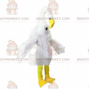 Kæmpe hvid svane BIGGYMONKEY™ maskotkostume, stort fuglekostume