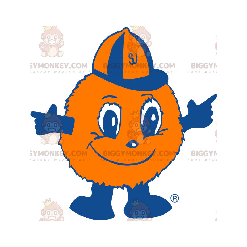 Costume de mascotte BIGGYMONKEY™ de boule de poil orange de