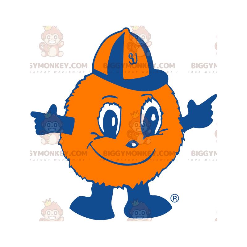 Orange hårboldballon BIGGYMONKEY™ maskotkostume -