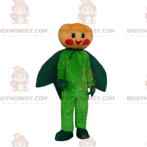 Fantasia de mascote BIGGYMONKEY™ laranja e verde abóbora