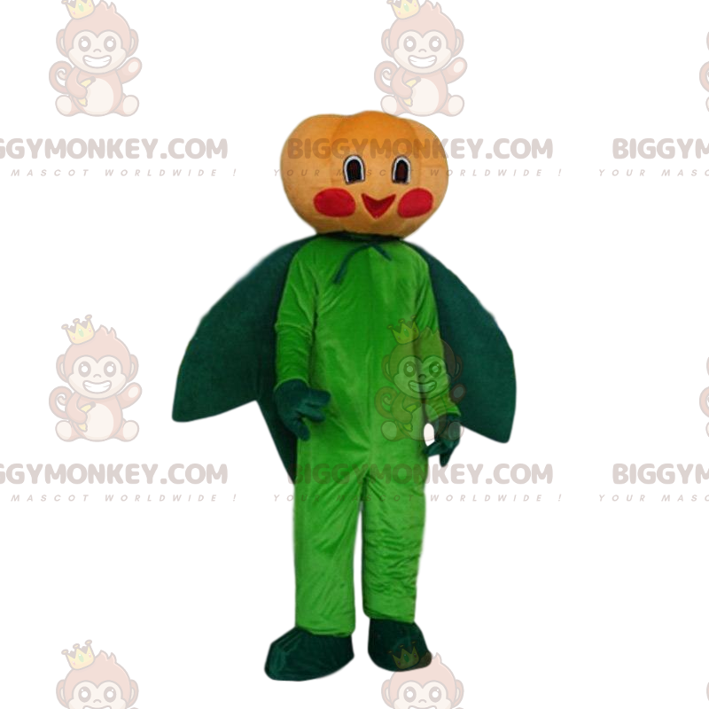 Fantasia de mascote BIGGYMONKEY™ laranja e verde abóbora