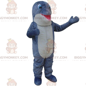 Gigantische grijze dolfijn BIGGYMONKEY™ mascottekostuum