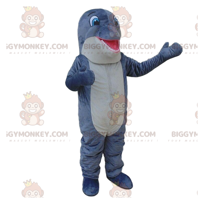 Στολή μασκότ Giant Grey Dolphin BIGGYMONKEY™, χαριτωμένη στολή