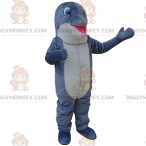 Kæmpe grå delfin BIGGYMONKEY™ maskot kostume, sød delfin