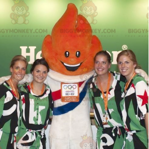 Olympische Spelen Oranje Vlam BIGGYMONKEY™ Mascottekostuum -