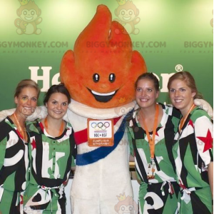 Olympiska spelen Orange Flame BIGGYMONKEY™ maskotdräkt -