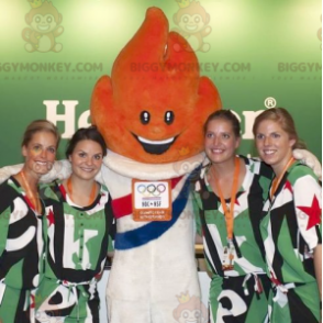 Olympiska spelen Orange Flame BIGGYMONKEY™ maskotdräkt -