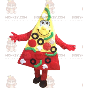Fato de mascote BIGGYMONKEY™ fatia de pizza gigante, fantasia