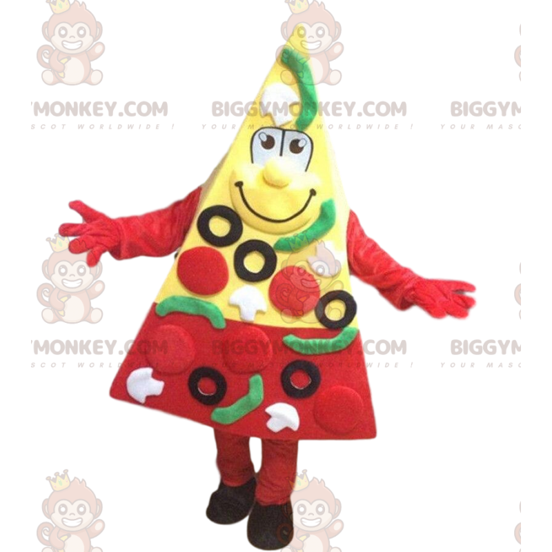 Giant pizza slice BIGGYMONKEY™ mascot costume, pizzeria costume