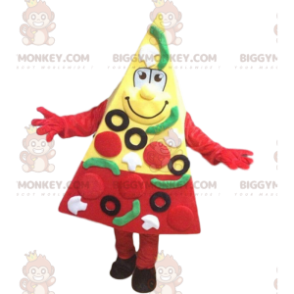 Riesiges Pizzastück BIGGYMONKEY™ Maskottchen-Kostüm