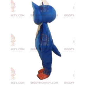 Blue owl BIGGYMONKEY™ mascot costume, big nocturnal bird