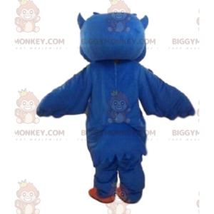 Blaue Eule BIGGYMONKEY™ Maskottchenkostüm, großes nachtaktives