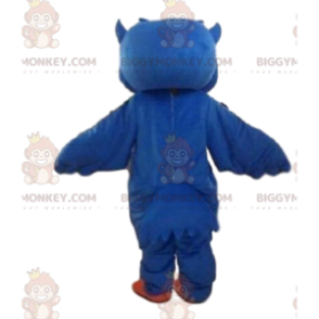 Blue owl BIGGYMONKEY™ mascot costume, big nocturnal bird