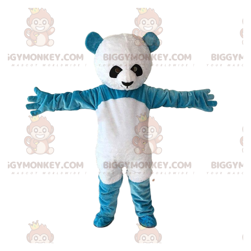 Costume de mascotte BIGGYMONKEY™ d'ours en peluche bleu et