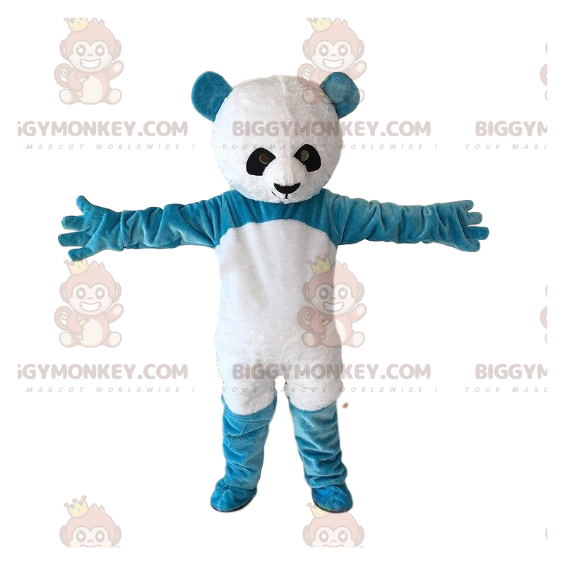 Disfraz de mascota BIGGYMONKEY™ Oso de peluche azul y blanco