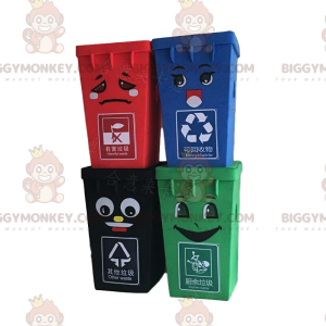 4 BIGGYMONKEY™s Dumpster Mascot, Trash Bin Costumes –
