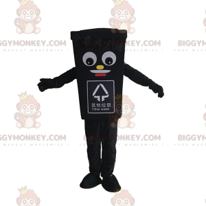 Disfraz de mascota BIGGYMONKEY™ de papelera negra gigante