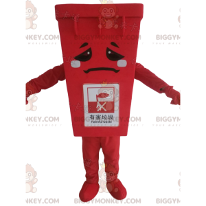 Punainen Dumpster BIGGYMONKEY™ maskottiasu, jättimäinen