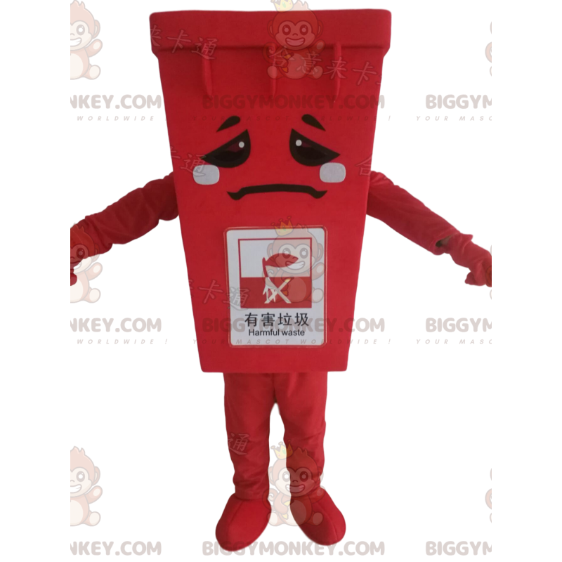 Costume de mascotte BIGGYMONKEY™ de benne à ordure rouge