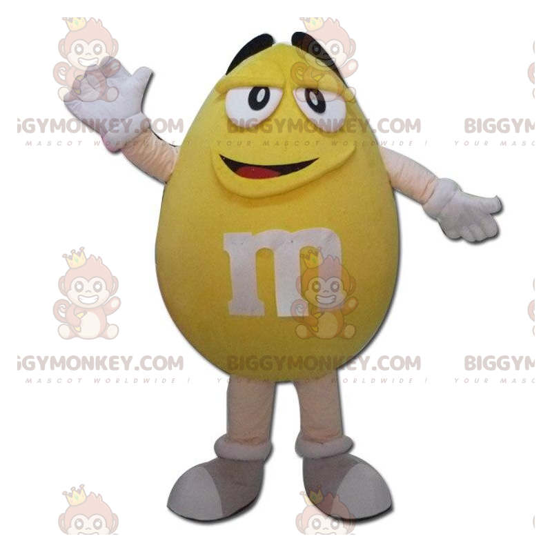 Traje de mascote gigante amarelo M&M's BIGGYMONKEY™, fantasia