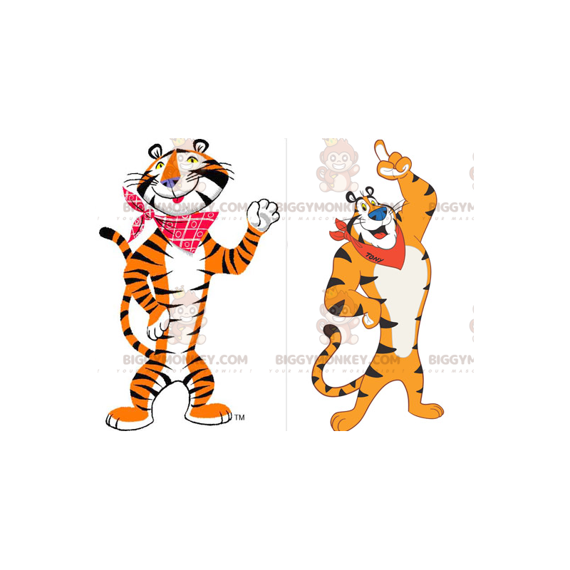 Costume de mascotte BIGGYMONKEY™ du tigre Frosties tigre orange