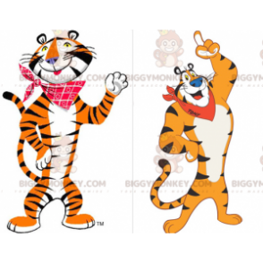 Famous Frosties Tiger Mascot Costume BIGGYMONKEY™ Orange White